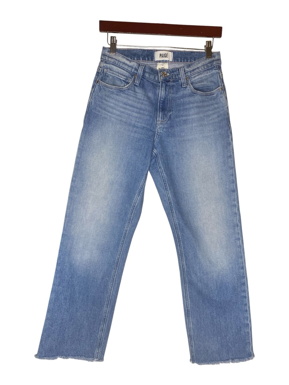 PAIGE Mason Straight Ankle Raw Hem Mid rise Jeans - Size 24